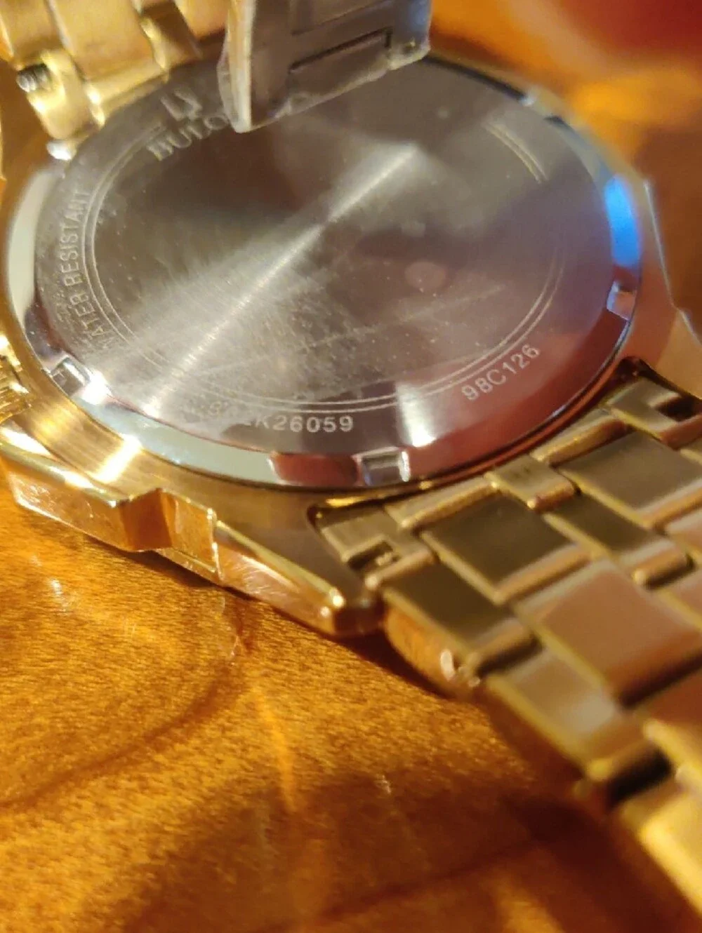 Bulova Gold and Silver Crystal Accent Chronograph Watch